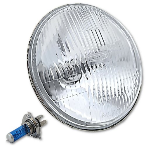 7" 6-Volt Stock Motorcycle Headlight Super White 35/35W 6V Light Bulb Headlamp