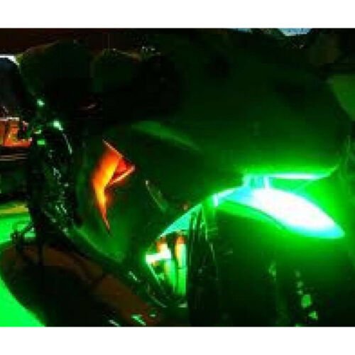 1- 12" Motorcycle Green LED Under Glow Body Frame Engine Motor Light Bulb Strip