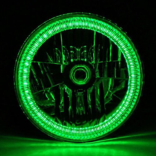 7" SMD Green LED Halo Headlights 6K 6000K HID Light Kit Fits 76-15 Jeep Wrangler