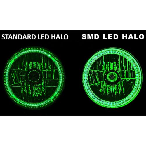 7" SMD Green LED Halo Headlights 6K 6000K HID Light Kit Fits 76-15 Jeep Wrangler