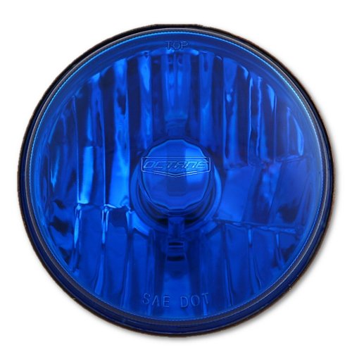 5-3/4" 12V Motorcycle Halogen Headlight Headlamp Crystal Clear Blue Bulb 60/55W
