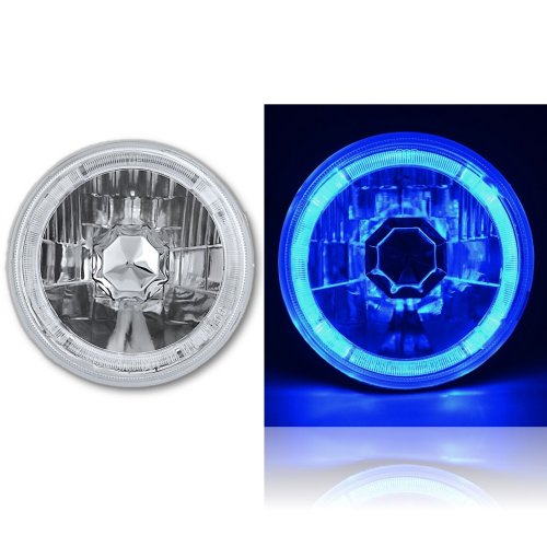 5-3/4 Blue Halo Halogen H4 Bulb Headlight Angel Eye LED Fits: Harley Motorcycle