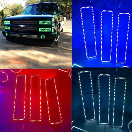 1988-98 Chevy GMC Multi-Color Changing LED RGB Headlight Halo Ring BLUETOOTH Set