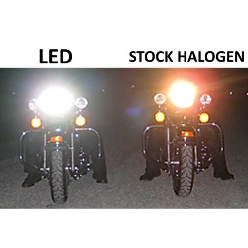 7" Motorcycle Puprle COB Halo 6K 4000Lm Light Bulb LED Headlight Harley