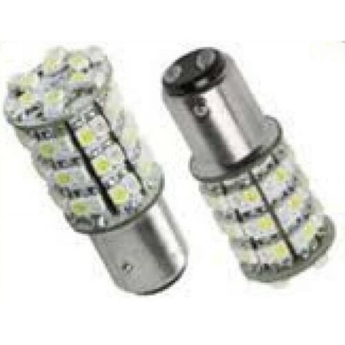 White LED #1157 12 Volt Tail Light Brake Stop Turn Signal Lamp Bulbs Pair 54SMD