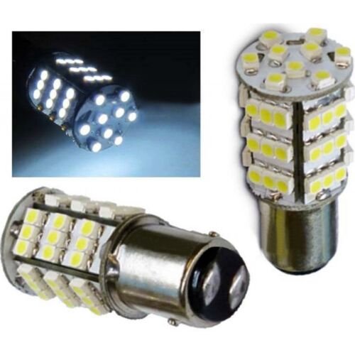 White LED #1157 12 Volt Tail Light Brake Stop Turn Signal Lamp Bulbs 54 SMD