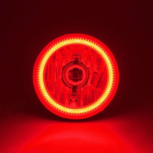 5-3/4" Red COB SMD LED Halo Angel Eye 6000K 6K HID Light Bulbs Headlights Set