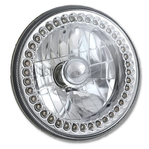 7" White LED Angel Eye Ring Motorcycle Halo Headlight Blinker Turn Signal Light