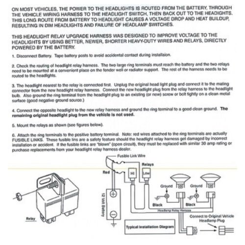 Ceramic H4 Headlight Relay Wiring Harness 2 Headlamp Light Bulb Socket Plugs 7X6
