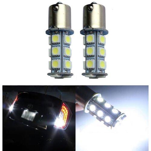 #1156 18SMD White LED Park Parking Tail Light Turn Signal Reverse Lamp Bulb Pair