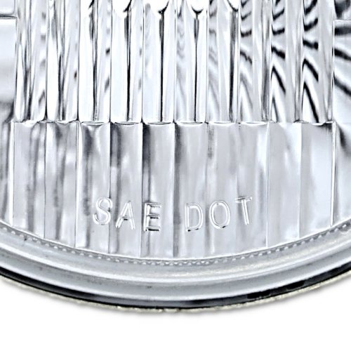 7" Stock Style H4 Halogen Headlight 12-Volt 55/60W Light Bulb Headlamp Pair Img