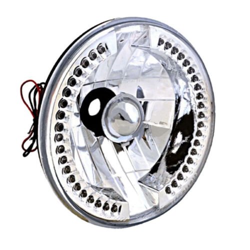 7" White LED Angel Eye Ring Motorcycle Halo Headlight Blinker Turn Signals Light