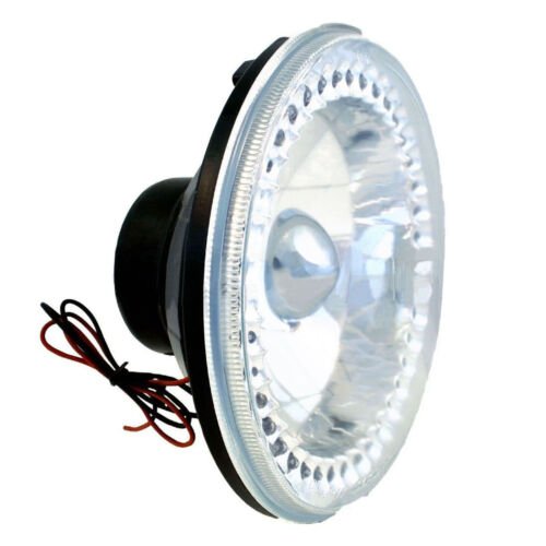 7" White LED Angel Eye Ring Motorcycle Halo Headlight Blinker Turn Signals Light