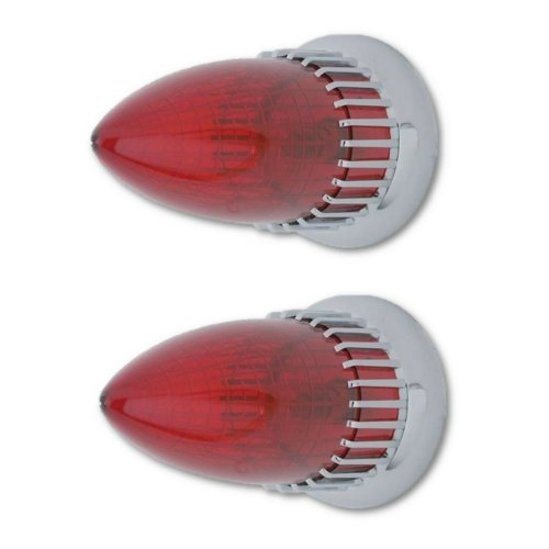 Red Flush Mount Rear Tail Brake Light Lens Assembly Pair for 59 Cadillac