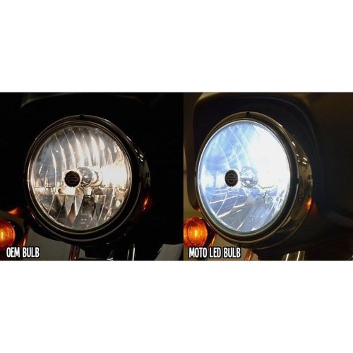 5-3/4" Motorcycle Stock 6v LED Headlamp w/ Chrome Moto Bucket Bottom Mount EACH