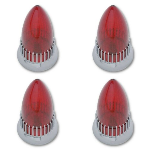 Red Flush Mount Rear Tail Brake Light Lens Assembly Set of 4 for 59 Cadillac