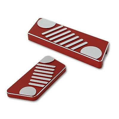 Red Gas Brake Accelerator Billet Aluminum Pedal Cover For 07-17 Jeep Wrangler