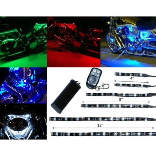 6Pc RGB/Red/Green/Blue/Yellow Glow Lights LED Strips Kit Fits: Harley Motorcycle