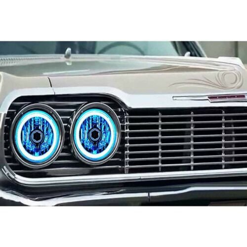 5-3/4 RF RGB COB LED Color Change Halo Shift Angel Eye 6000K HID Headlights Pair