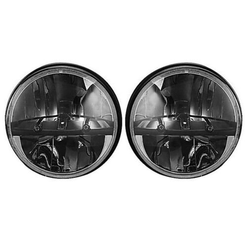 Octane 7" inch Round Chrome Black Dual Low/Hi HID LED Octane Headlights Pair