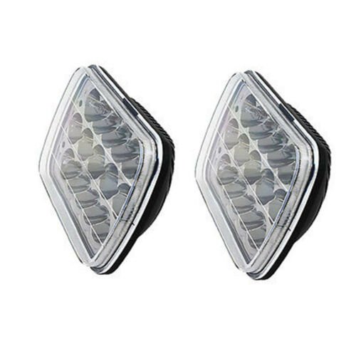 7X6" Black Chrome LED HID  Light Bulbs Clear Sealed Beam Headlight Lamp Pair