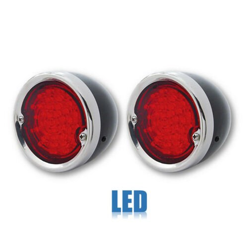 54-59 Chevy Stepside P/U Truck LED Tail LIght Lens & Black Housing Assembly Pair