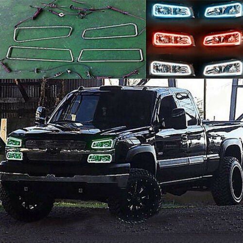 03-06 Chevy Silverado Color Changing RGBW LED Headlight Halo Ring BLUETOOTH Set