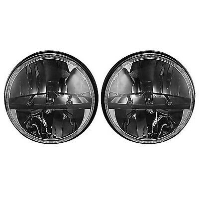 Octane 7" inch Round Chrome Black Dual Low/Hi HID LED Octane Headlights Pair