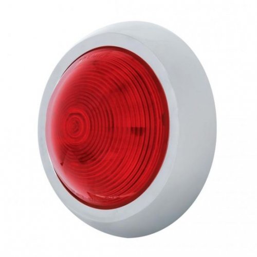 1950s Pontiac Style LED Stop, Turn / Tail Light w/ Bezel - Red LED/Red Lens | LED / Incandescent Replacement Lens