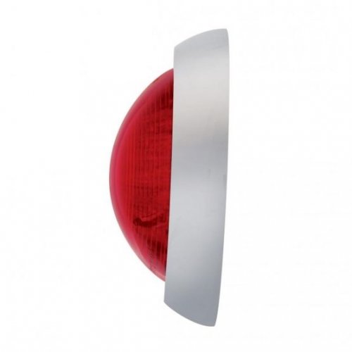 1950s Pontiac Style LED Stop, Turn / Tail Light w/ Bezel - Red LED/Red Lens | LED / Incandescent Replacement Lens