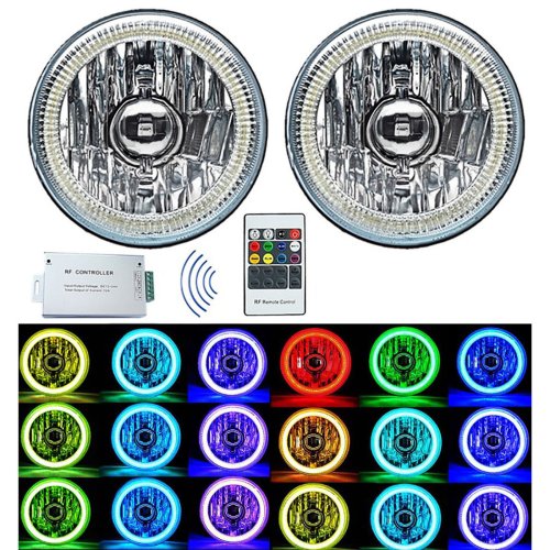 5 3/4 Inch RF RGB SMD Color Change White Red Blue Green LED Halo Angel Eye Headlights Octane Lighting