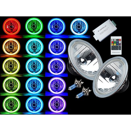 5 3/4 Inch RF RGB SMD Color Change White Red Blue Green LED Halo Angel Eye Headlights Octane Lighting