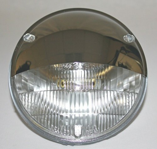 7" Headlight Headlamp Light Bulbs Chrome Trim Half Moons Shield Covers Pair New