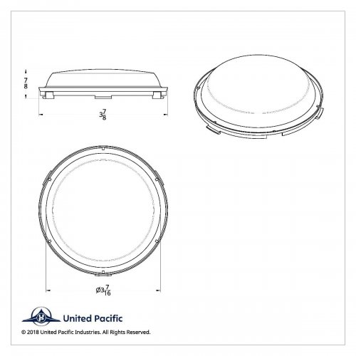 19555-60 Chevy Passenger Car Dome Light - Lens Only | Interior Lights