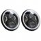 7" Black Projector 6500K HID LED Headlight Lamp W/ White And Amber Halo Light Pair
