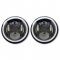 7" Black Projector 6500K HID LED Headlight Lamp W/ White And Amber Halo Light Pair