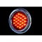 4" Round Brake Back Up Reverse Tail Light Turn Signal Red & White Led Light Pair