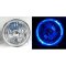 7" Halogen LED Blue Halo Angel Eye Headlight Head Lamp H4 Light Bulb Motorcycle