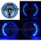 7" Halogen Motorcycle Blue LED Halo Ring Light Bulb Crystal Headlight For Harley