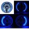 7" Halogen Motorcycle Crystal Clear Blue LED Halo Blinker Turn Signal Headlight