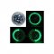 5-3/4 And Motorcycle Halogen Headlight Light Bulb Crystal Green Led Halo Angel Eye