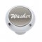 Small Deluxe Dash Knob w/ "Washer" Silver Glossy Sticker | Dash Knobs / Screws