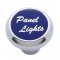 Small Deluxe Dash Knob w/ "Panel Lights" Blue Aluminum Sticker | Dash Knobs / Screws