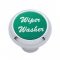 Small Deluxe Dash Knob w/ "Wiper/Washer" Green Aluminum Sticker | Dash Knobs / Screws