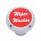 Small Deluxe Dash Knob w/ "Wiper/Washer" Red Aluminum Sticker | Dash Knobs / Screws