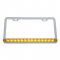 14 LED Light Bar License Frame- Amber LED/Amber Lens | License Plate Frames