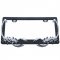 Black & Chrome Scorpion Metal Two Hole Car Truck Universal License Plate Frame