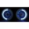 5-3/4 Halogen White LED Ring Halo Angel Eyes Projector Headlight Light Bulb Pair