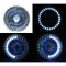 5-3/4 Halogen White LED Ring Halo Angel Eyes Projector Headlight Light Bulb Pair