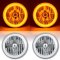 7" Amber COB LED Halo Angel Eye Headlights 6K 4000Lm LED Light Bulb Headlamp Kit